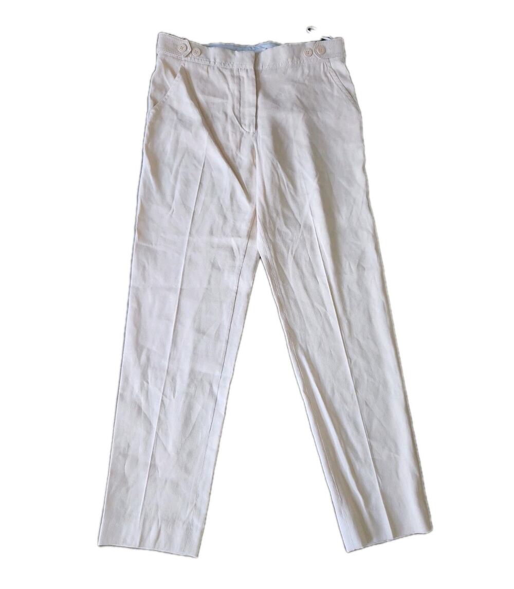 Stella McCartney Women's Beige Silk Linen High Rise Dress Pants Size 40 Euc